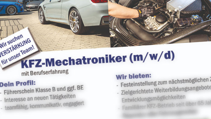 Stellenanzeige KFZ - Mechatroniker (m/w/d)